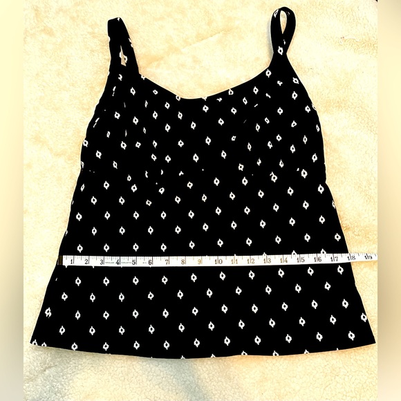 Lands End Tankini Black White Size 14 D Small Diamond Pattern Adjustable Strap - Picture 7 of 15